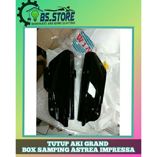 BOX SAMPING GRAND ASTEA IMPRESSA HITAM | COVER TUTUP AKI GRAND ASTREA IMPRESSA | TUTUP AKI GRAND  MERK WIN