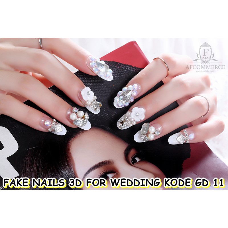 KUKU PALSU FAKE NAILS 3D FOR WEDDING (BOX) KODE GD 11