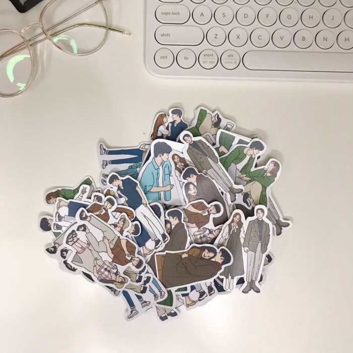 

5PCS Stiker pasangan/ korean couple sticker aesthetic untuk dekorasi jurnal