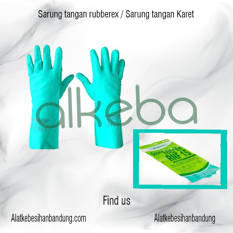 Sarung tangan Karet hijau /  pelindung kerja / rubberex super nitril RNF 15