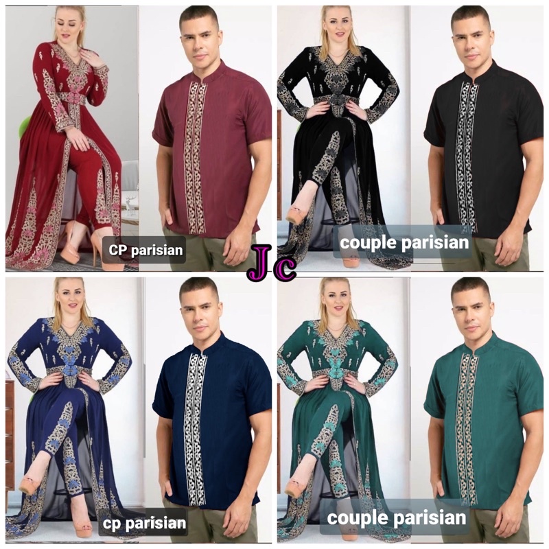 JCZR- Couple Parisian / Baju Pasangan India / Baju Pasangan Muslim / Couple Bordir Premium