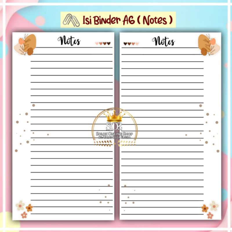 

Notes | Kertas Binder A6