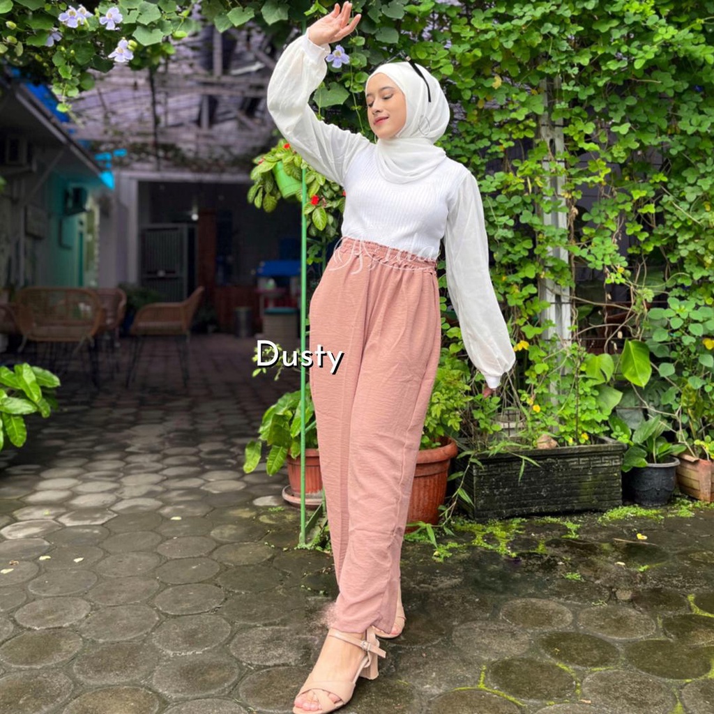 Celana Kulot Crinkle Polos Size Standar- Super Jumbo Celana Ruby Crinkle Airflow