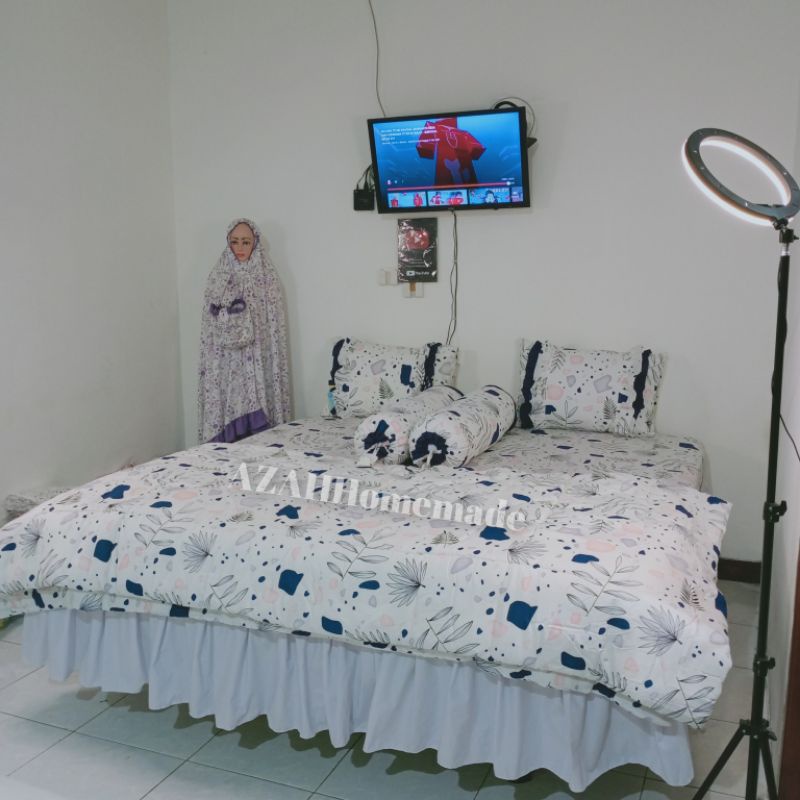 Sprei Biasa Bantal Rumbai Exellent Dan Bedcover Motif Gisela Bedcover Set