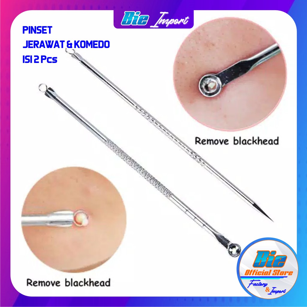 Isi 3 Pcs Alat Pencet Komedo Jerawat / Pinset Jerawat komedo stainless