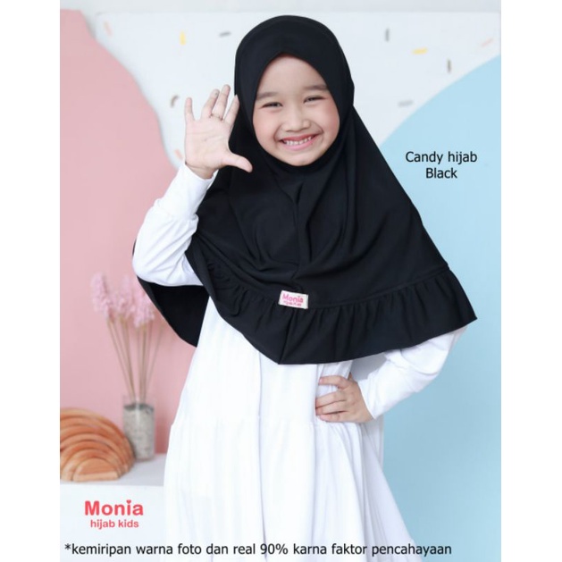 Candy Hijab Monia Black size MLXL | Hijab Terlaris