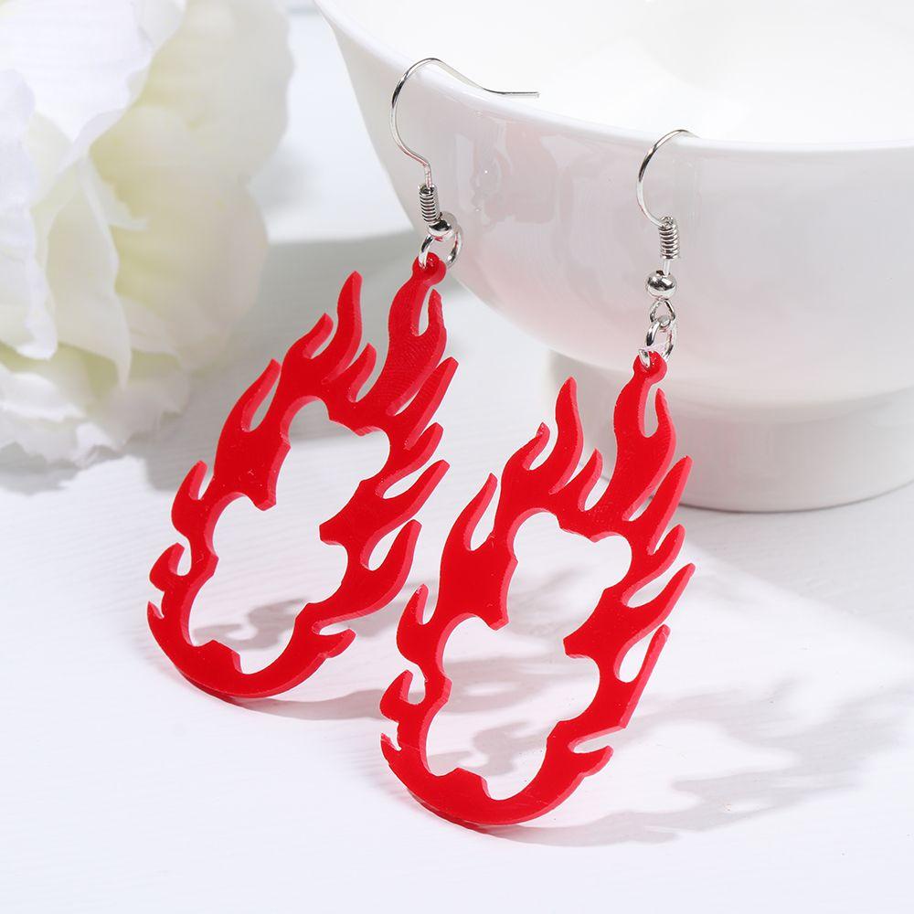 Lily Flame Earring Wanita Kepribadian Kreatif Akrilik