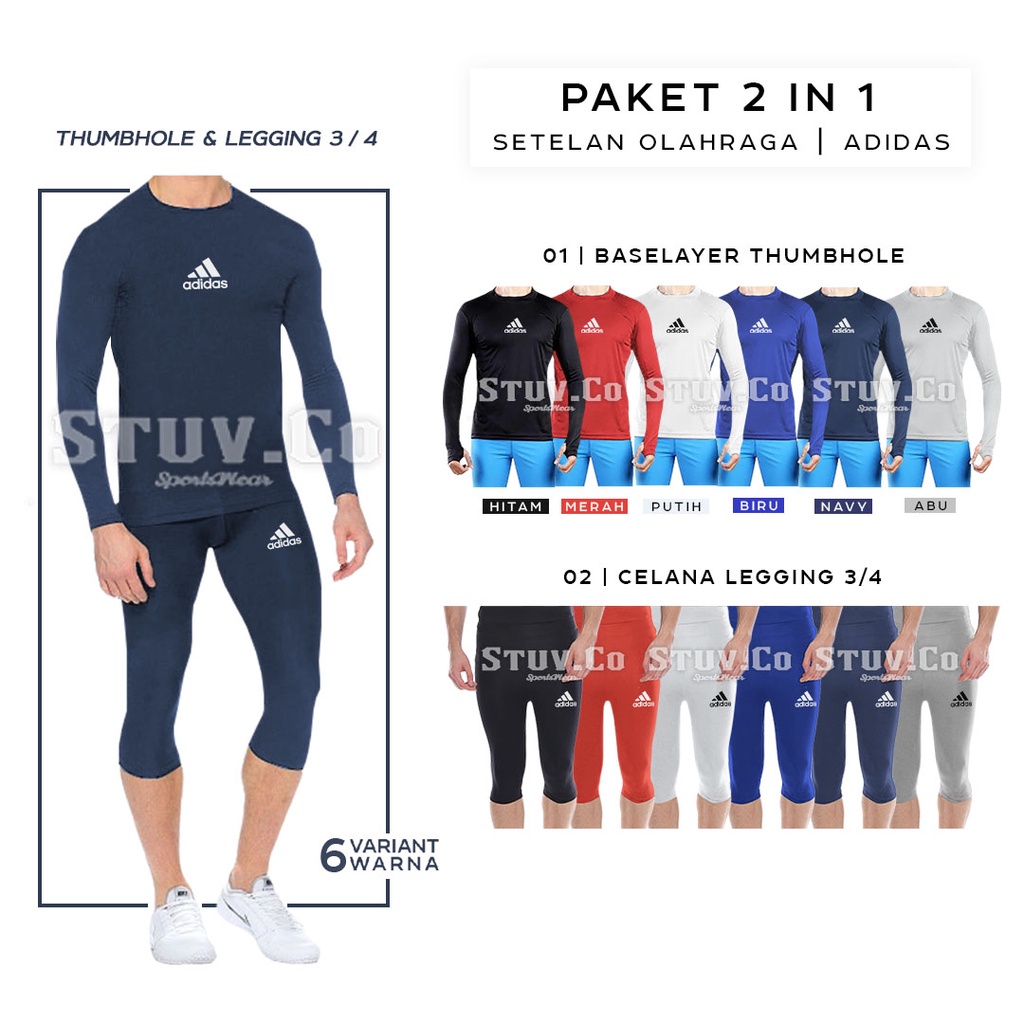 PAKET 2IN1 STELAN OLAHRAGA MANSET TANGAN PANJANG JARI DAN BASELAYER CELANA LEGGING PENDEK OLAHRAGA PRIA WANITA KEREN