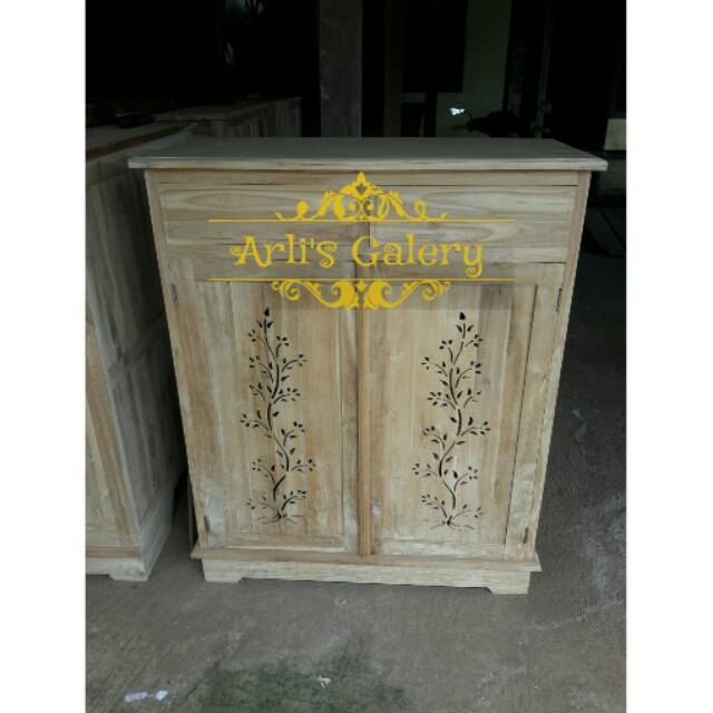 Rak sepatu kayu jati furniture jepara