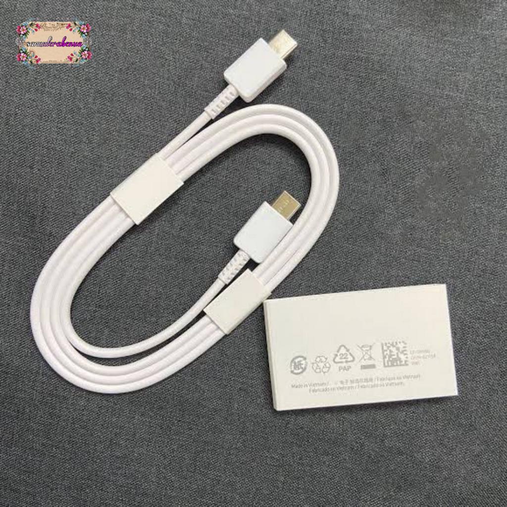 Kabel Data Cable ORIGINAL Samsung cabutan S21 nonpack super fast Charging for Galaxy A23 A33 A53 A73 5G s21+ S21fe s21ultra s22 s22+ s22ultra note20 Note20ultra s23 s23+ s23ultra z flid 4 z fold 4 z flip 3 z fold 3 Original TYPE C TO TYPE C SB5405