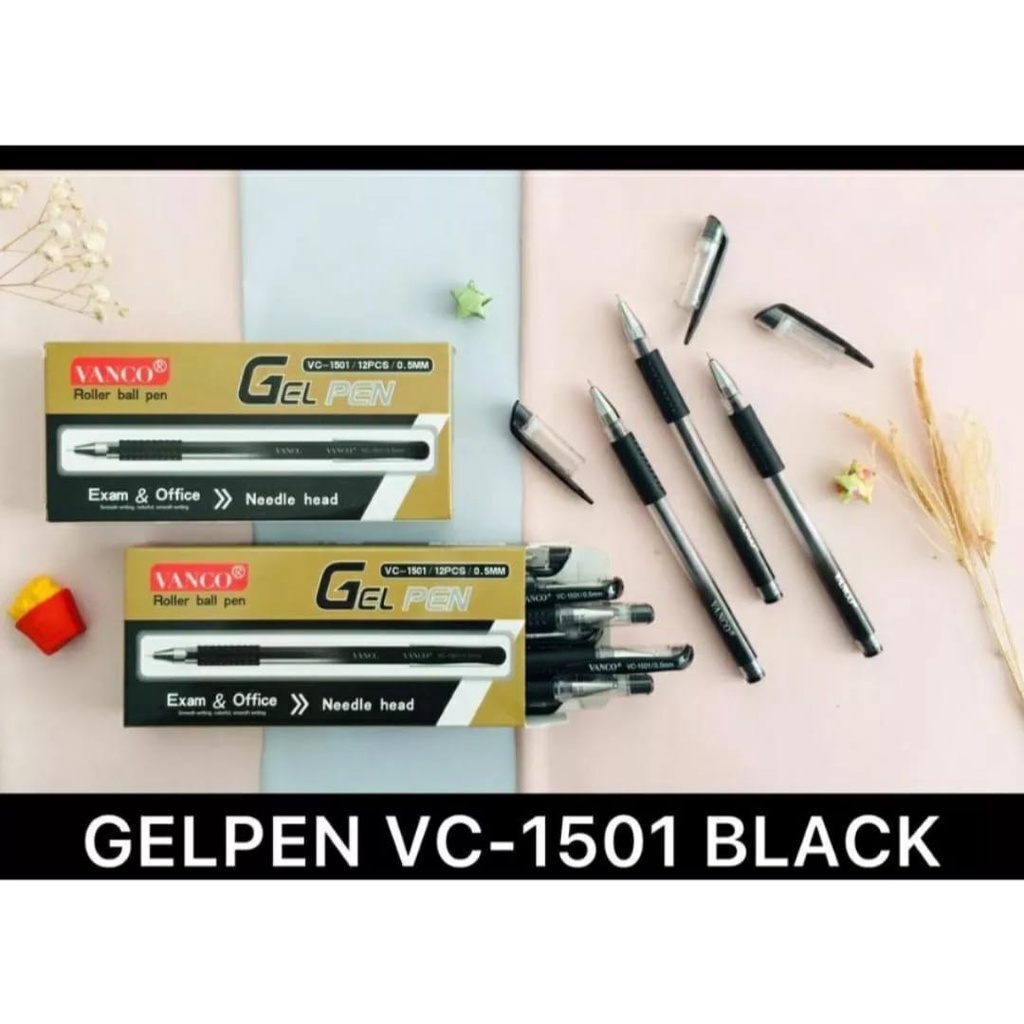 

VANCO GEL PEN / PULPEN GEL V-1501 EXAM & OFFICE ISI 12