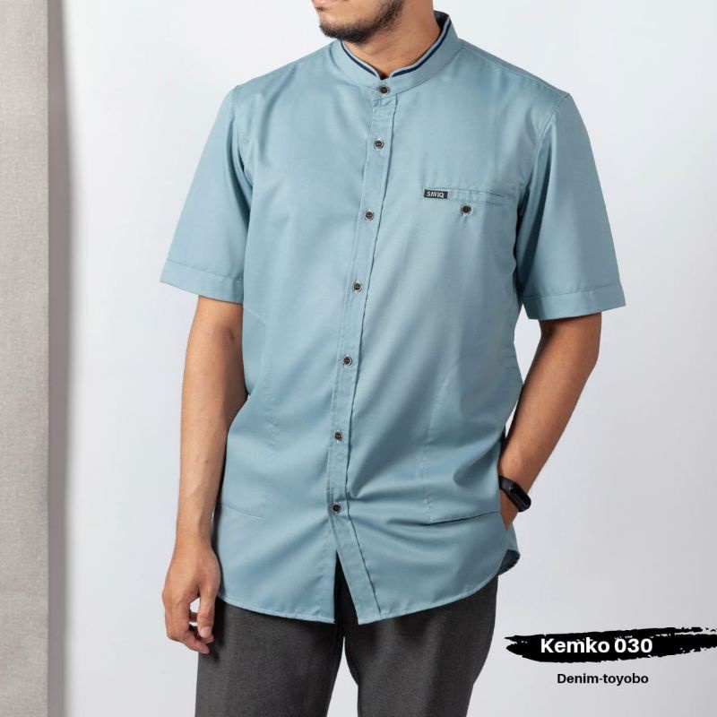 BAJU KOKO KURTA PAKISTAN LENGAN PENDEK KOKO KATUN PAKAIAN MUSLIM PRIA UKURAN M L XL