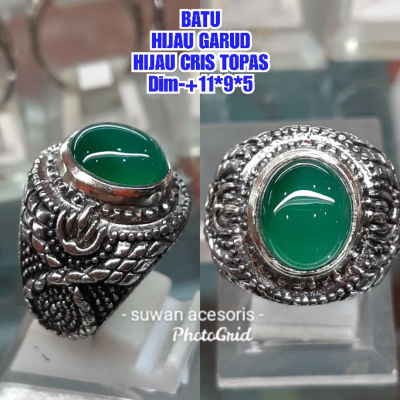 BATU HIJAU GARUD ASLI GIWANG BATU PERMATA