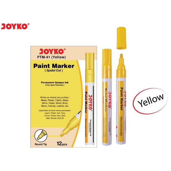 

Paint Marker YELLOW Kuning Spidol Cat Permanent Joyko PTM-41