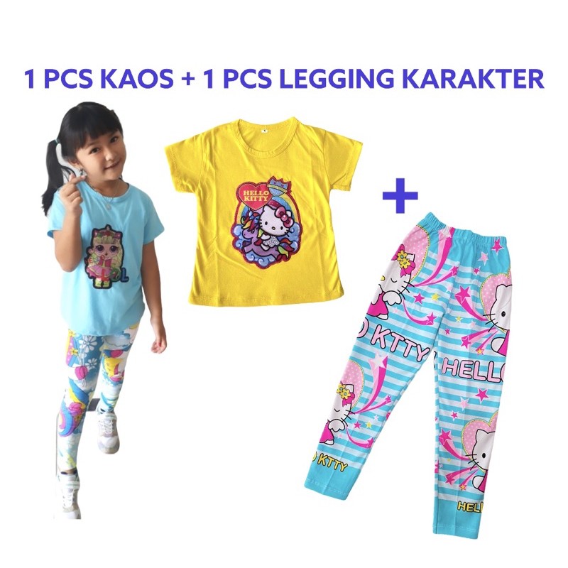 SETELAN ANAK PEREMPUAN 2-12 TH / STELAN ANAK CEWEK / KAOS ANAK PEREMPUAN / LEGGING ANAK PEREMPUAN