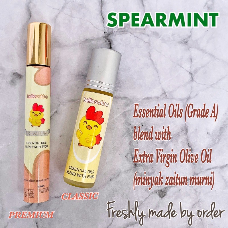 SPEARMINT Essential Oil + Evoo / minyak zaitun / obat herbal alami / demam sakit kepala pusing