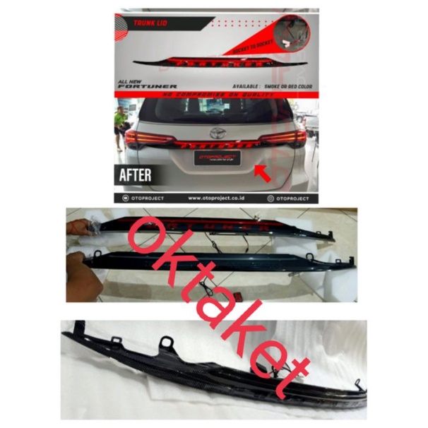 trunk lid list bagasi belakang all new Fortuner 2016-2021 Vrz Trd running lamp otoproject