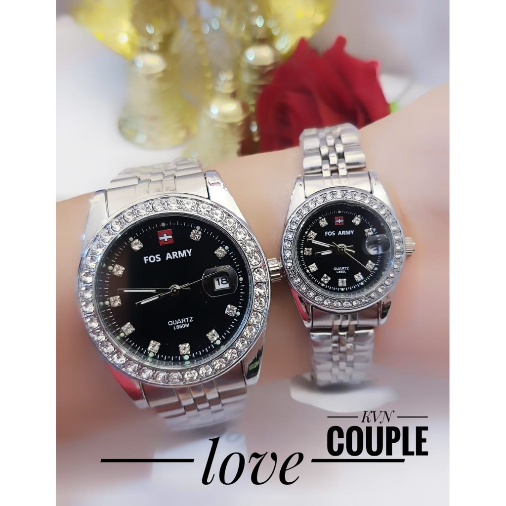 Jam tangan fos Army couple R1