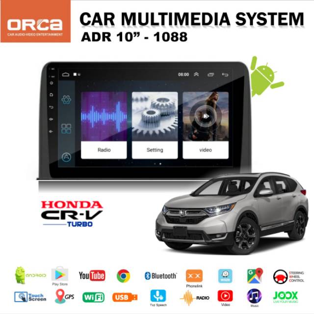 HEADUNIT / TAPE OEM CRV TURBO ANDROID ORCA 10 INCHI