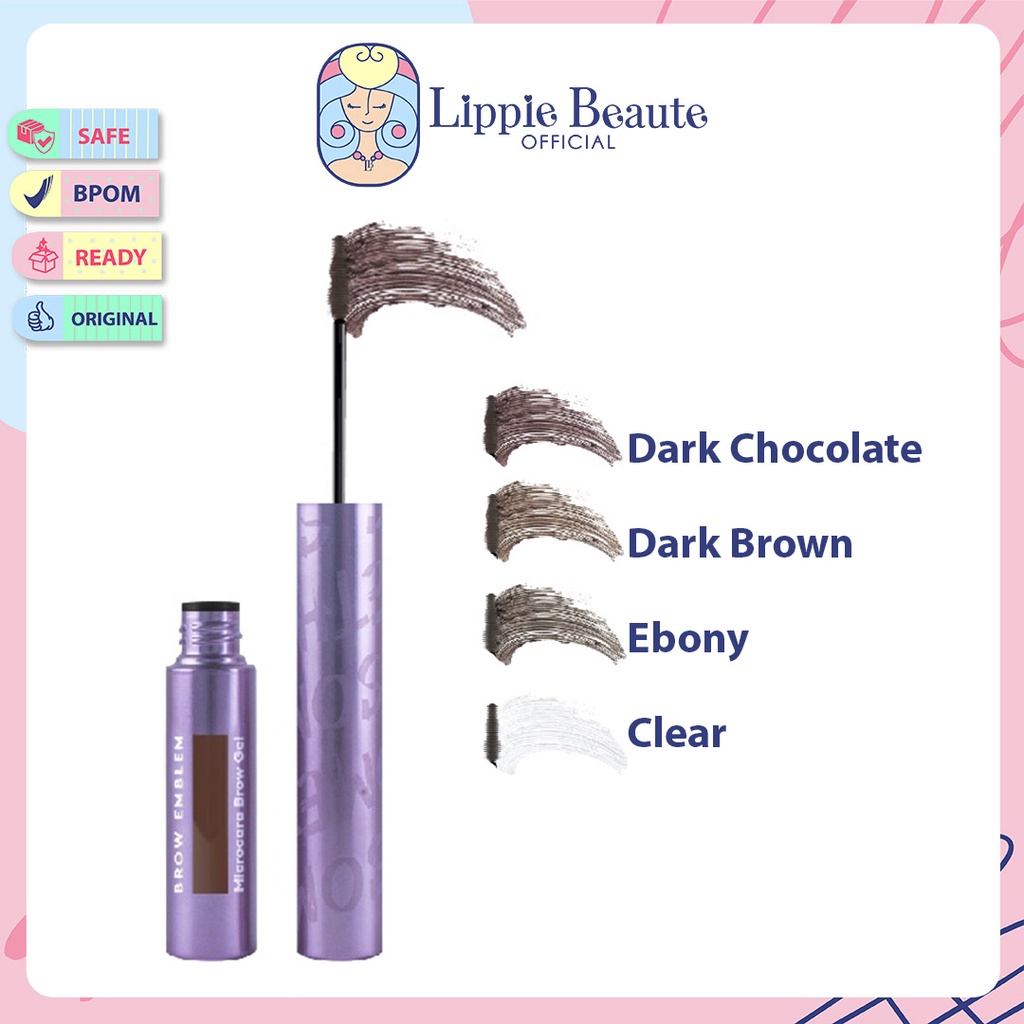 [CLEARANCE SALE DARK CLEAR ED 11/2026]  SOMETHINC - Brow Emblem Microcara Brow Gel Dark Ebony || Dar