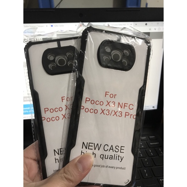 Spigen Fusion TPU Premium Casing Soft Case Bening Bahan Akrilik Poco X3 | X3 Pro