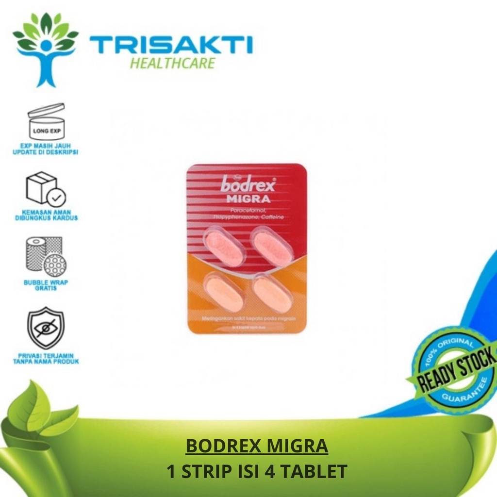 Jual Bodrex Migra 1 Strip 4 Tablet Mengatasi Sakit Kepala Sebelah Shopee Indonesia