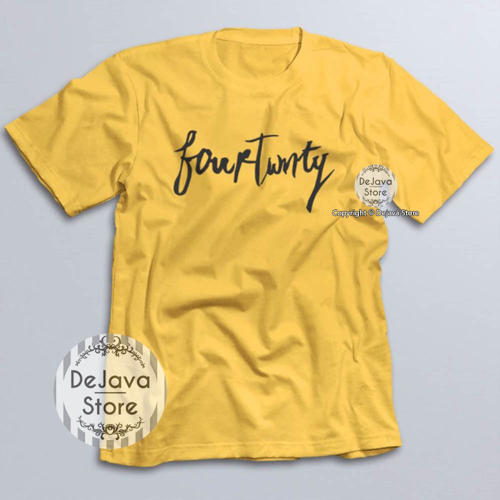 Kaos Distro FourTwnty Band 4.20 Musik Indie Tshirt Baju Atasan Pria Unisex Combed 30s | 017-KUNING