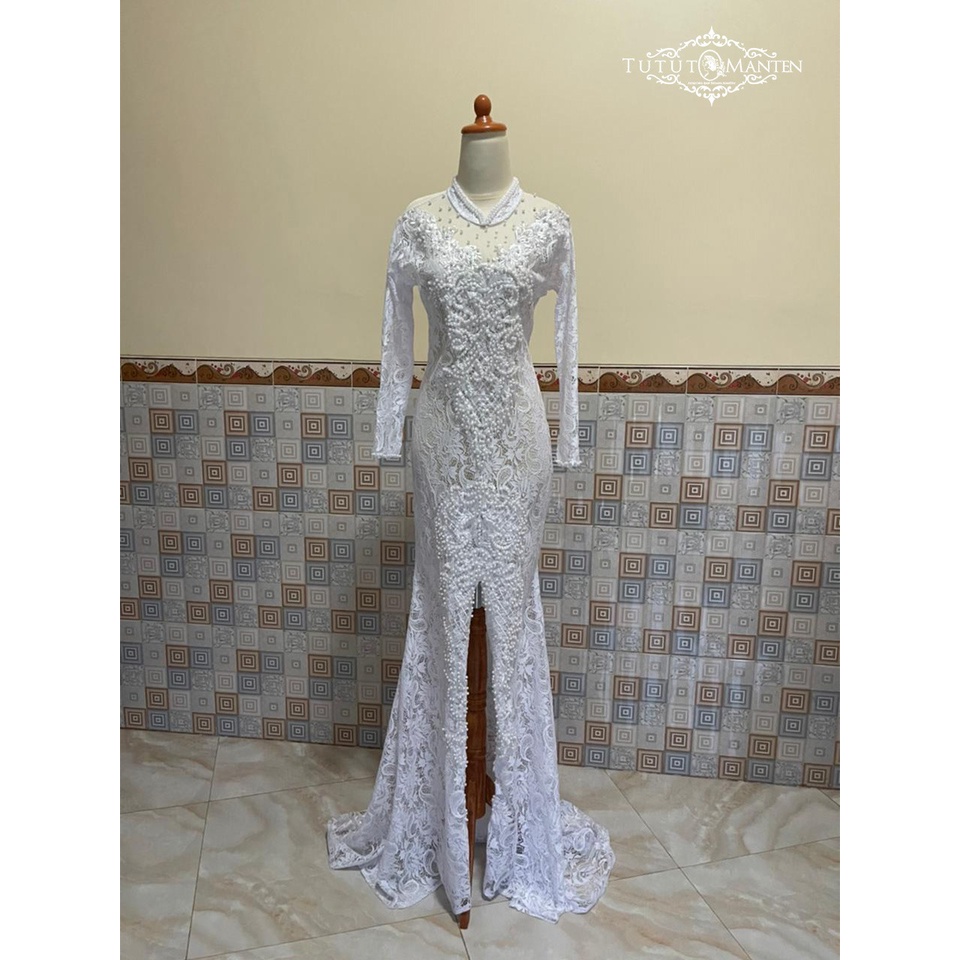 Kebaya Ekor Akad Wanita Full Payet