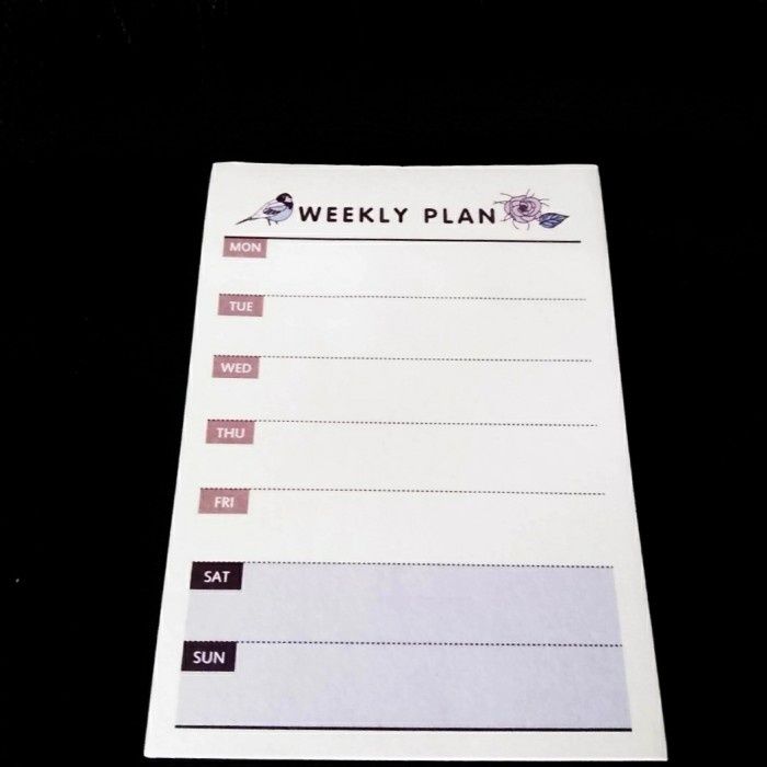 

Sticky Notes / Memo Tempel Agenda Rencana Mingguan Mini (60 Lembar)