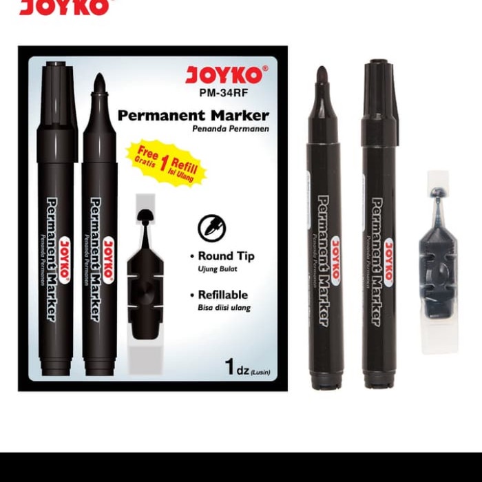 

Hadir Spidol Marker Permanent Joyko ( 12 Pcs) Limited