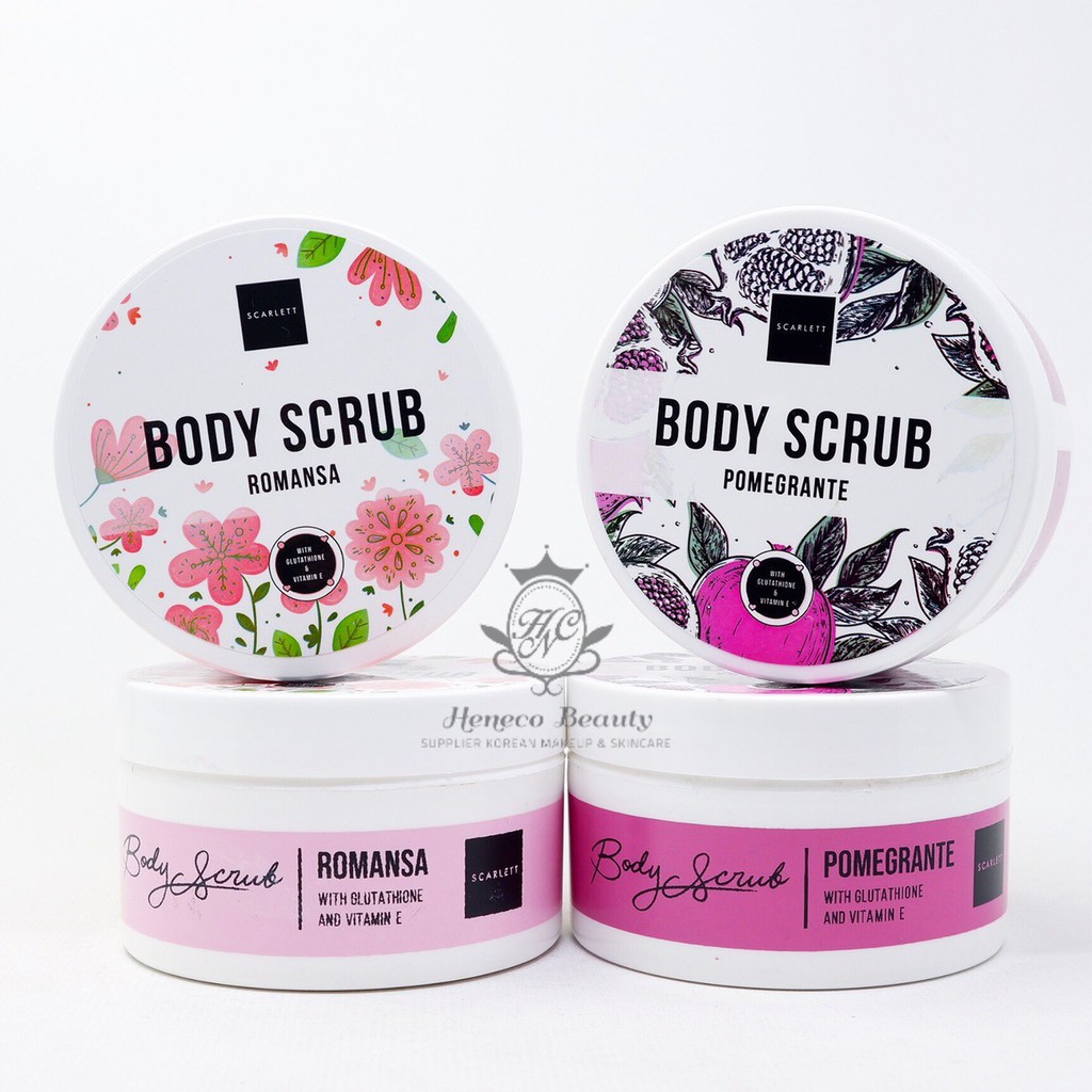 SCARLETT Brightening Whitening Body Scrub 250ml (Lulur Badan) - Romansa ...