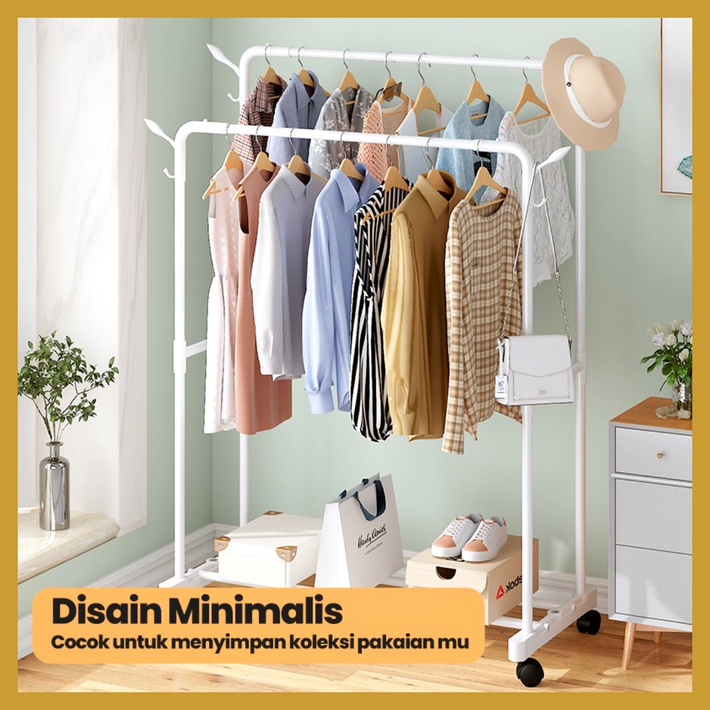 Stand Hanger Single Double Minimalis Desain Korea Stand Hanger Gawang Multifungsi GOSHOP88