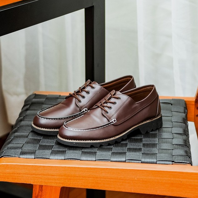 Brighton Brown | Sepatu Pantofel Klasik Formal Pria Cowok Lokal Ori Original Footwear | FORIND Jack