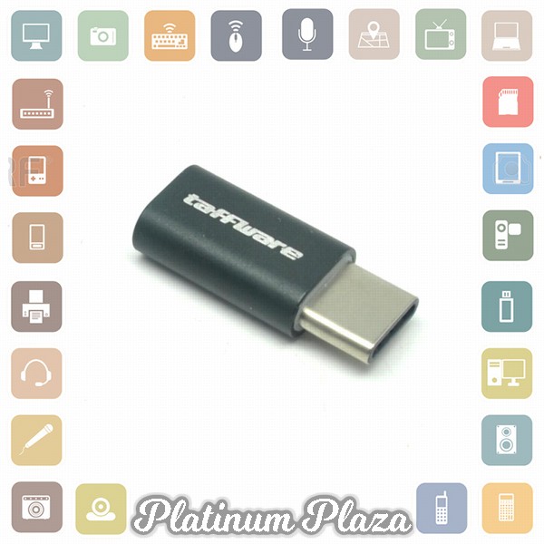 Taffware Adapter Konverter Micro USB ke USB 3.1 Type C Bahan Aluminium - US189 - Black`76MMMW-