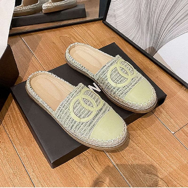 DDS10996 Flat Shoes Wanita Sandal Mules Fashion Import Much Espadrilles Ready Jakarta Bisa COD (With Box)