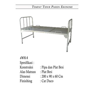 Ranjang Pasien Besi  Ekonomis Rumah  Sakit  Tanpa Crank 