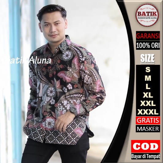 Batik pria lengan panjang Kemeja Atasan Baju batik pria laki laki lengan panjang premium cowok solo