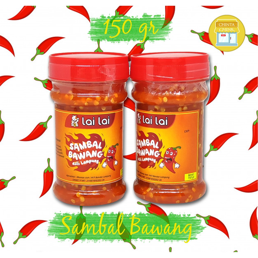 

Lai Lai Sambal Bawang Siap Saji Asli Cabe Lampung Botol 150g