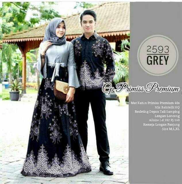 Baju couple pasangan gamis primis mix baloteli/BAJU COUPLE PRIMIS/BAJU COUPE KEMEJA DAN GAMIS/ BAJU