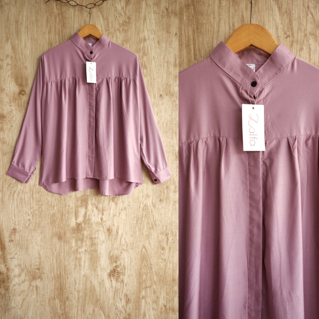 DANIA blouse by ZALFA OUTFIT / blouse polos / blouse wanita murah / blouse rayon-Dusty (R.Twill)