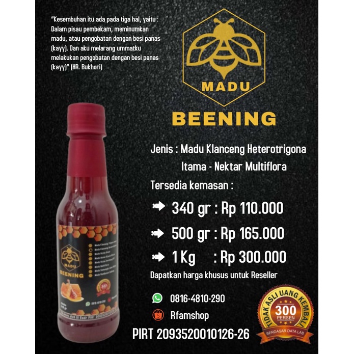 

MADU MURNI / MADU KLANCENG HETEROTRIGONA ITAMA 500 Gr / MADU / MADU ASLI / MADU BERGARANSI