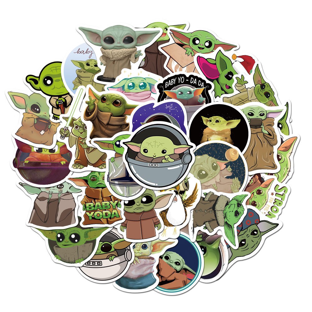 50 sheets of non-repetitive Manroda Baby Yoda stickers Skateboard luggage waterproof stickers