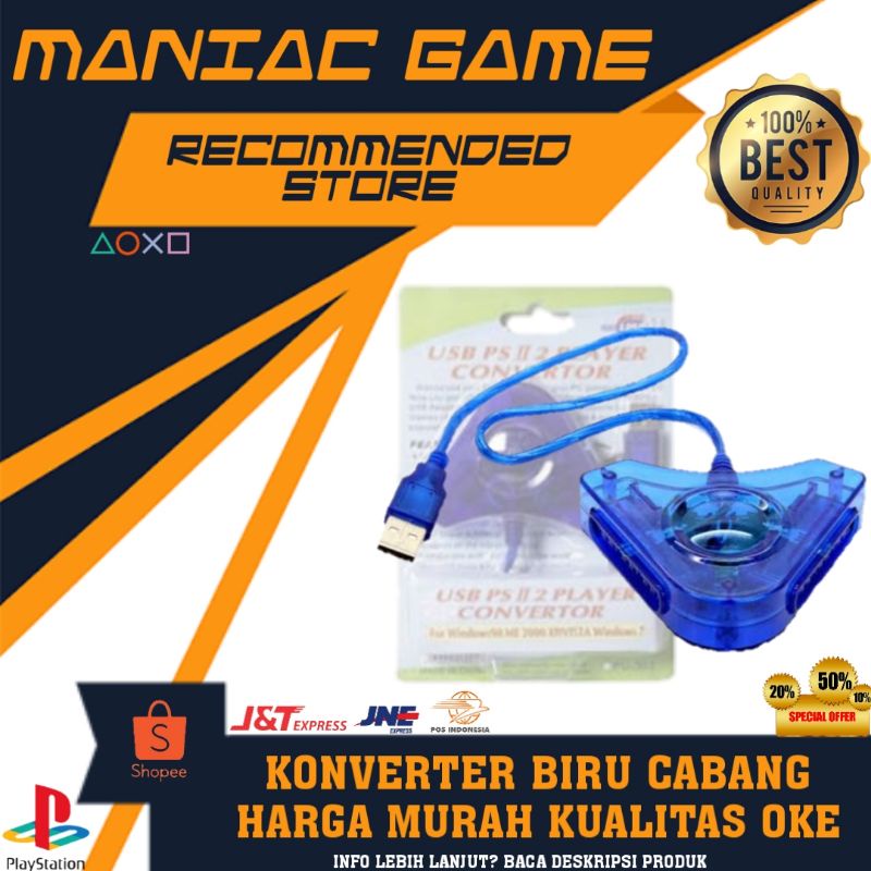 konverter cabang stik ps 2 to ps 3 / pc / laptop