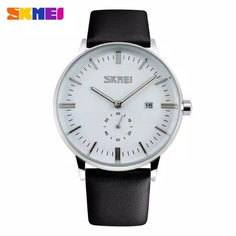 Jam Tangan Pria / Jam Tangan Kulit Analog / SKMEI 9083 Luxury Male genuine Leather Strap / SKMEI