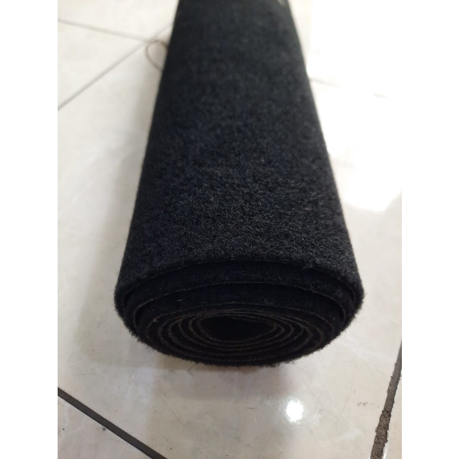 BENTLEY Karpet Bludru Bulu Tebal (0.5m x 2m), Karpet Brudu Murah, Pameran, Alas duduk, Alas Kasur-BLACK