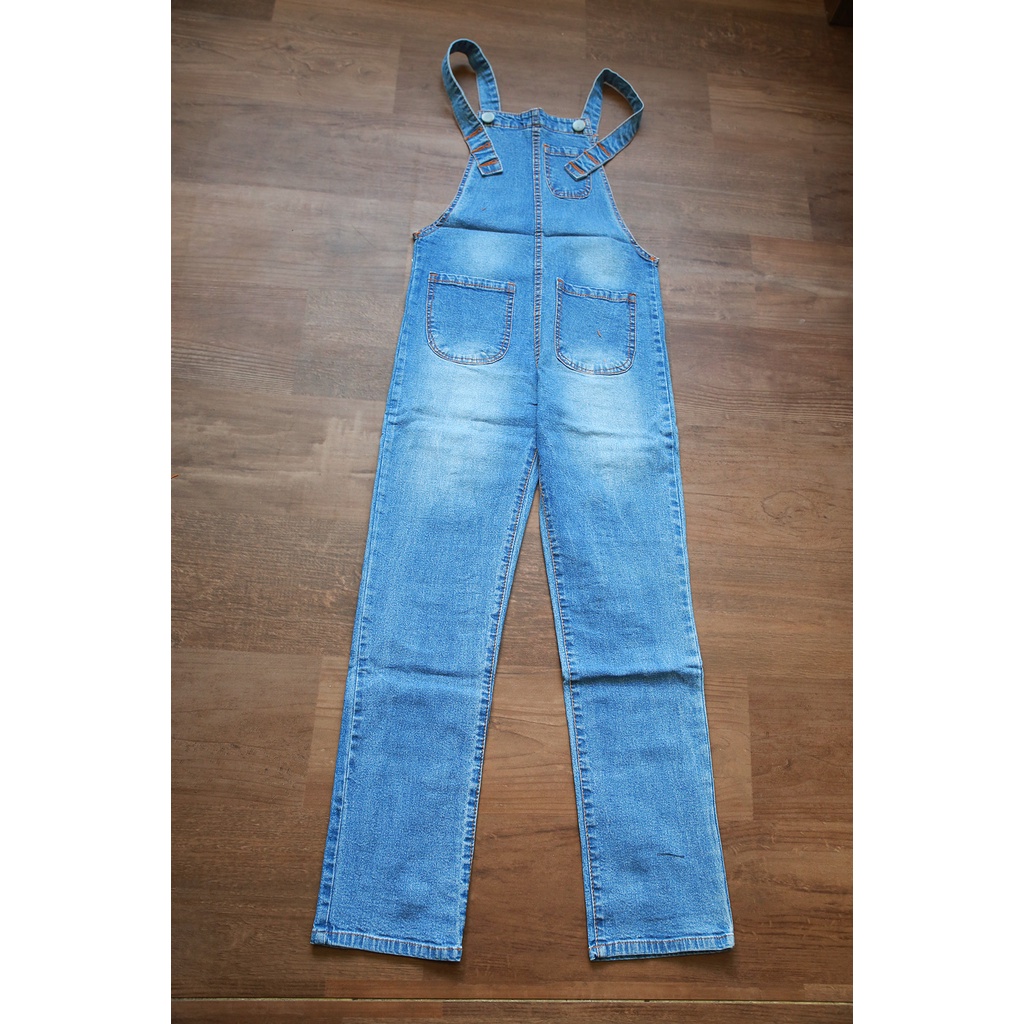 HOPYLOVY Overall Jeans Boyfriend Wanita Biru Medium Baju Kodok Adhara