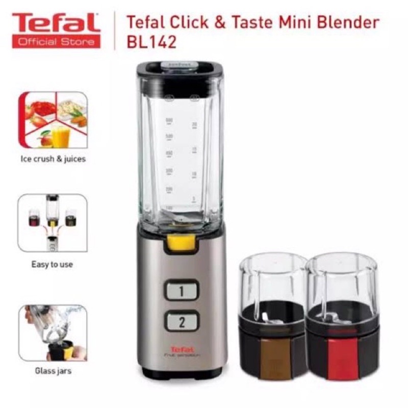 Tefal Mini Blender Glass BL 142A42 -300Watt -600ML