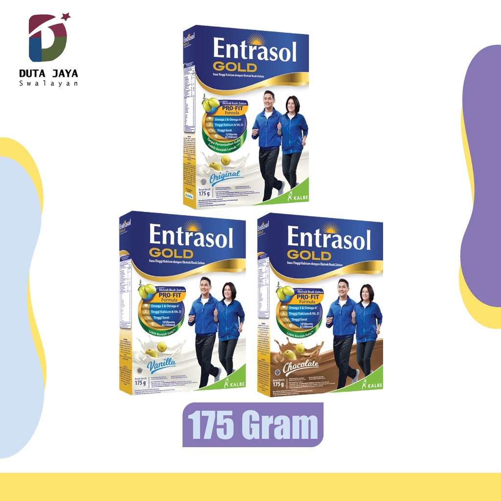 

Entrasol Gold Susu Tinggi Kalsium Nutrisi Lansia Original, Vanilla, Chocolate 170 Gram