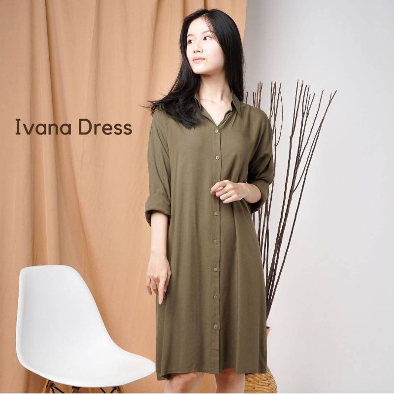 Ivana Casual Dress / Ivana Rayon Set Wanita / Midi Dress Busui