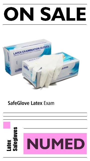 Sarung Tangan Karet Latex Medis Original SafeGloves / Latex Lightly Powdered Examination Gloves